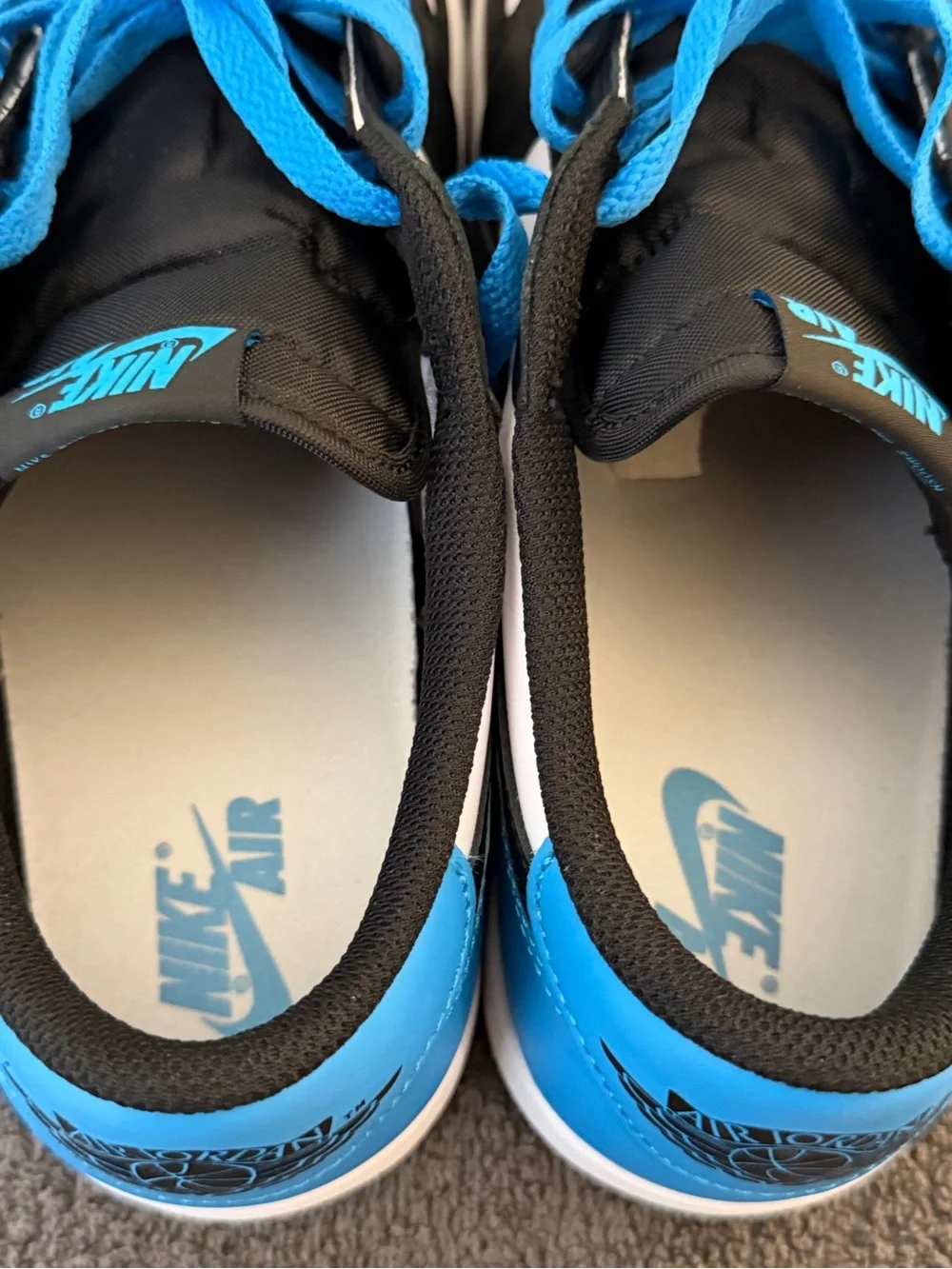 Nike Air Jordan 1 “low” men’s size 10 1/2. Powder blue and Black Dark colorway.